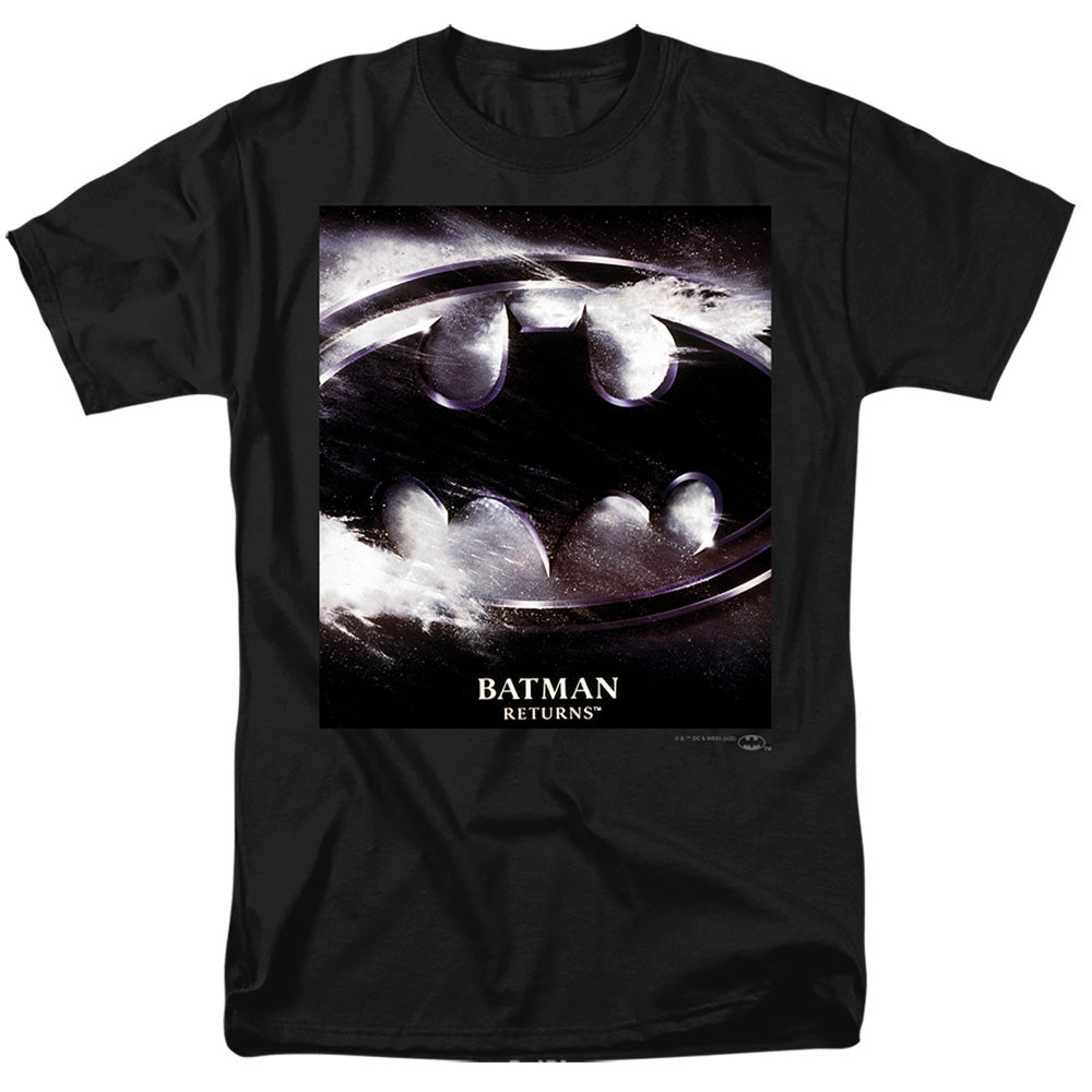 DC Comics - Batman Returns - Snow Symbol Poster - Adult Unisex T-Shirt - Black
