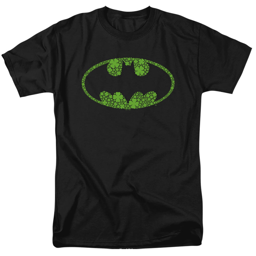 DC Comics Batman St. Patrick's Day Shamrock Logo Adult Unisex T-Shirt Black