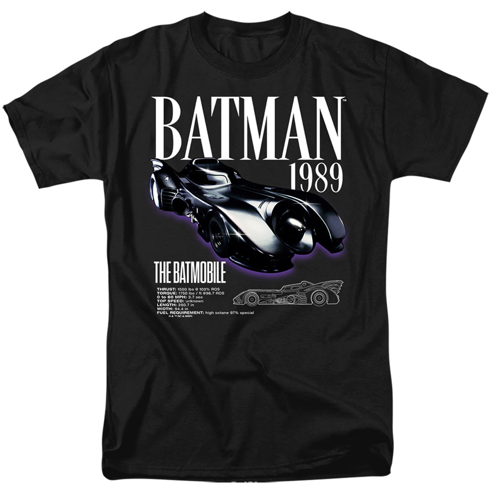 DC Comics - Batman 1989 - Batmobile Schematic - Adult Unisex T-Shirt - Black