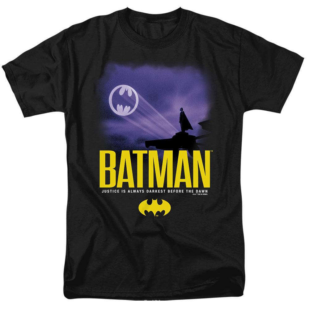 DC Comics - Batman 1989 - Bat Signal In The Sky - Adult Unisex T-Shirt - Black