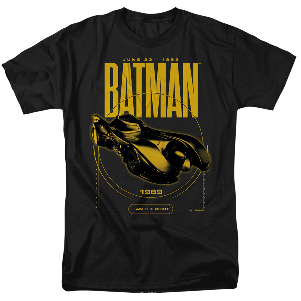 DC Comics - Batman 1989 - Batmobile Circle - Adult Unisex T-Shirt - Black