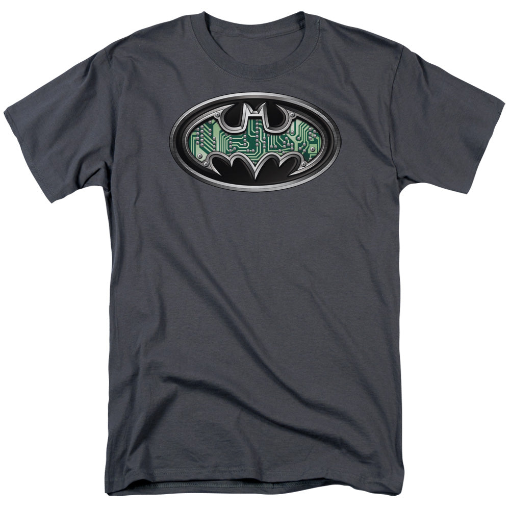 DC Comics - Batman - Circuitry Shield - Adult Unisex Short Sleeve T-Shirt - Gray