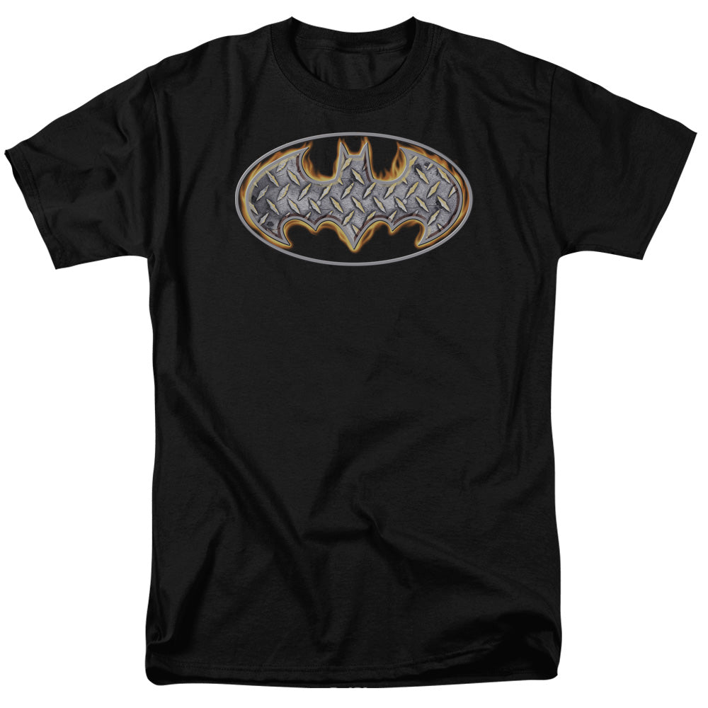 DC Comics - Batman - Steel Fire Shield - Adult Unisex T-Shirt - Black