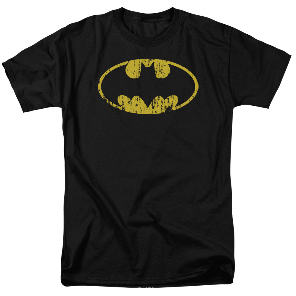 DC Comics - Batman - Classic Logo Distressed - Adult Unisex T-Shirt - Black