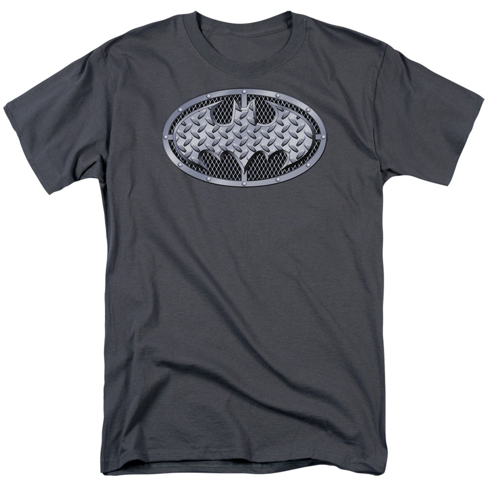 DC Comics - Batman - Steel Mesh Shield - Adult Unisex T-Shirt - Gray