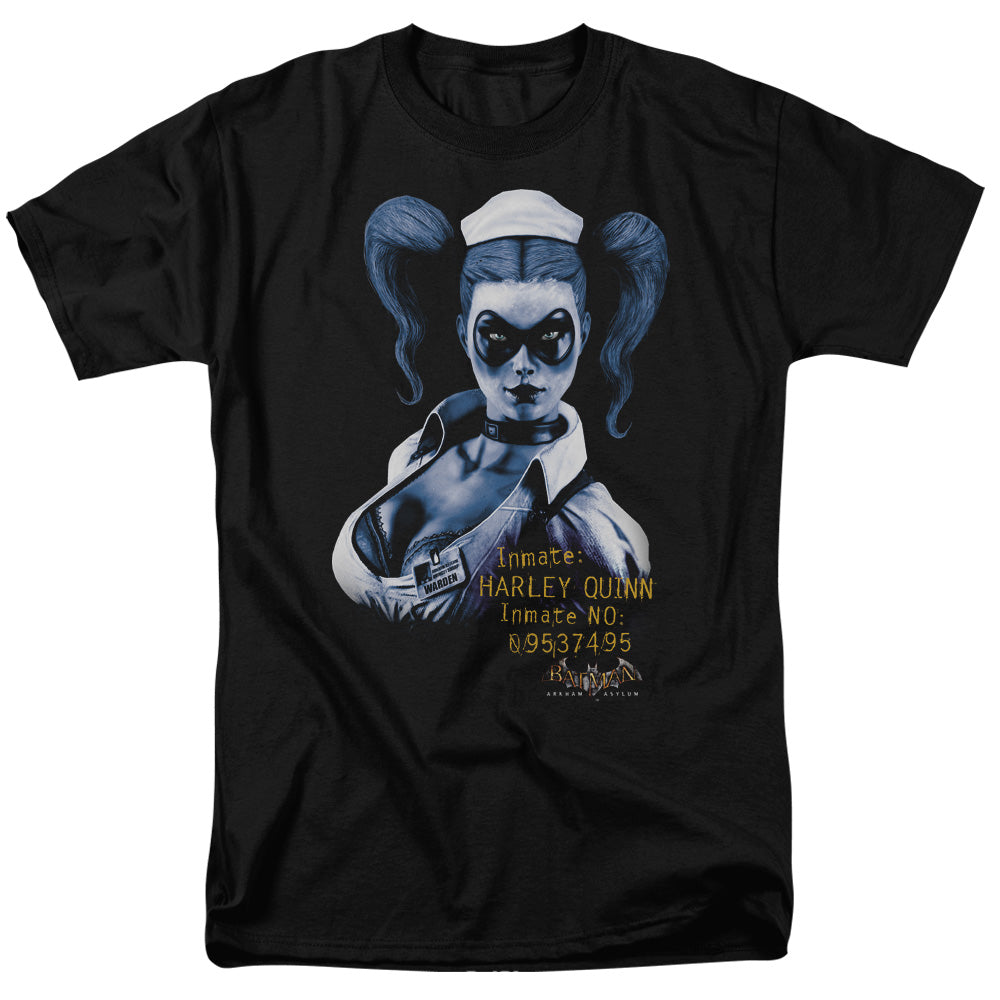 DC Comics - Batman Arkham Asylum - Harley Quinn - Adult Unisex T-Shirt - Black