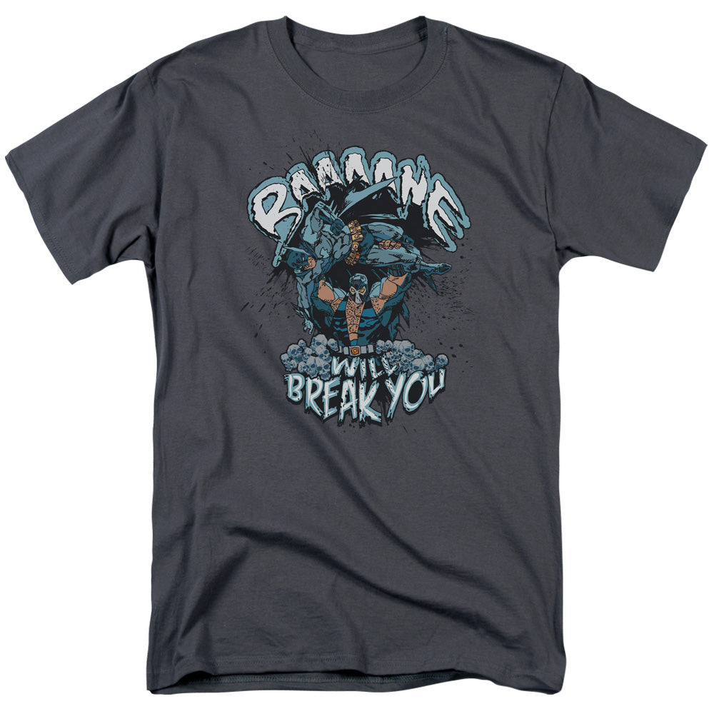 DC Comics - Batman - Bane Will Break You - Adult Unisex T-Shirt - Gray