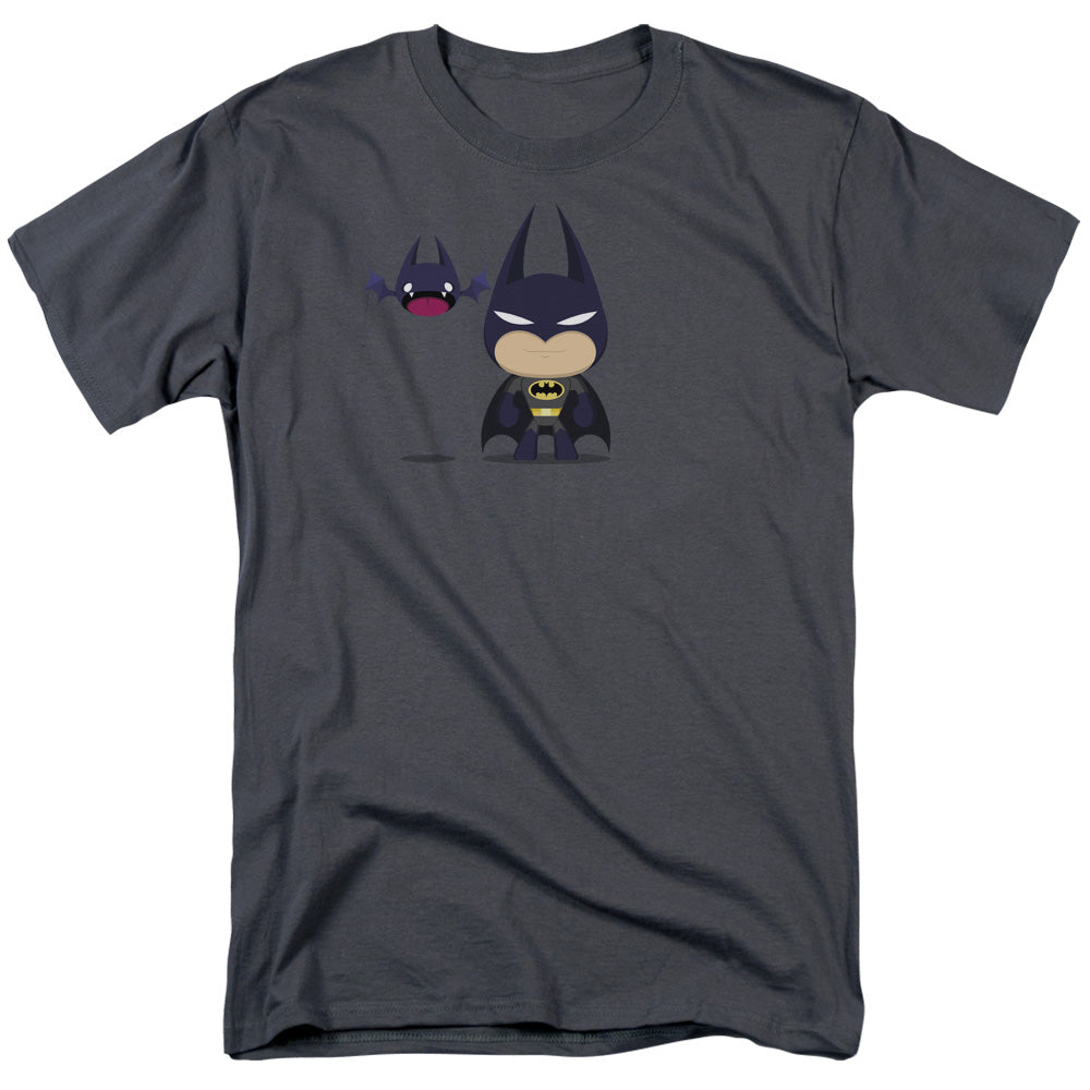 DC Comics - Batman - Cute Batman - Adult Unisex Short Sleeve T-Shirt - Gray