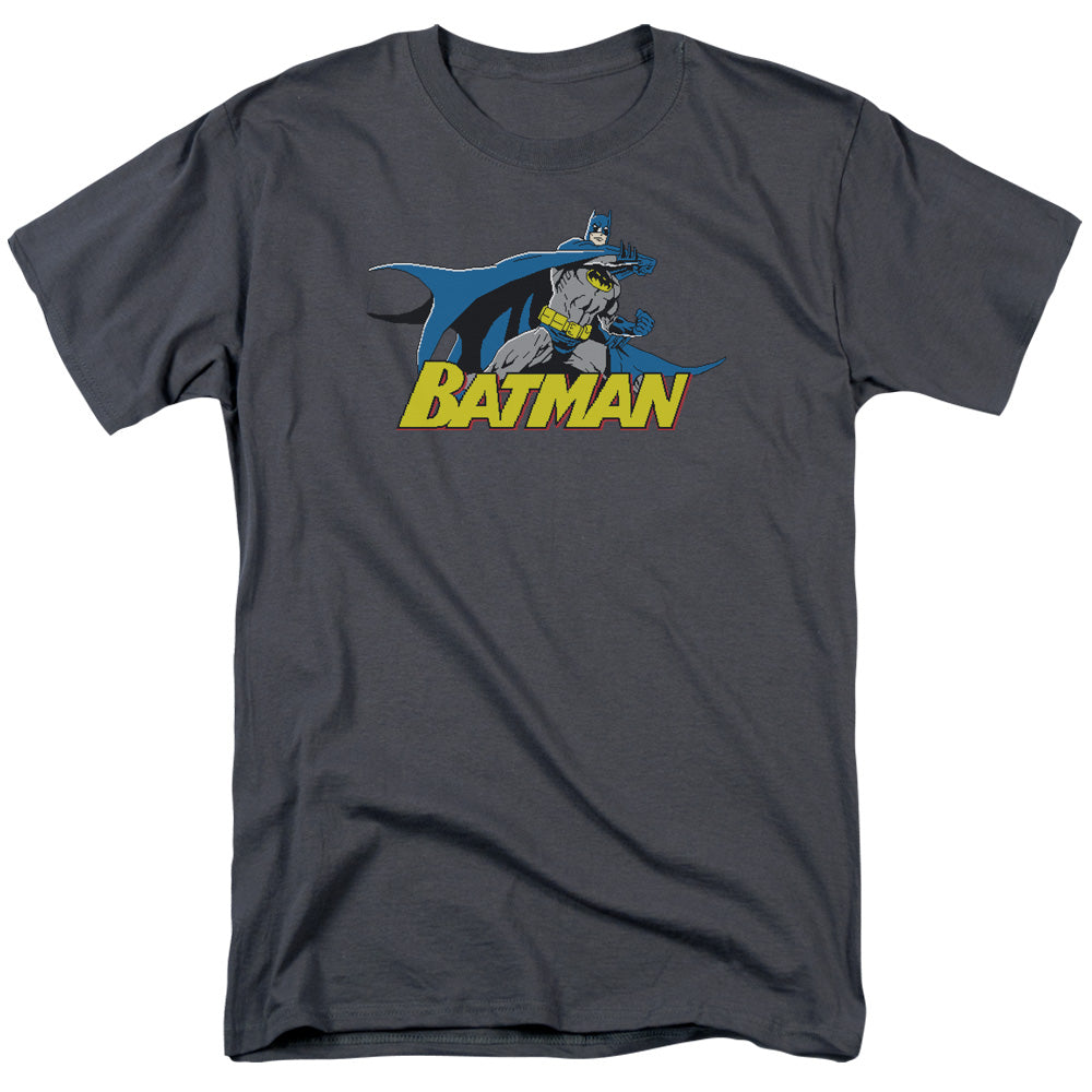 DC Comics - Batman - 8 Bit Cape - Adult Unisex Short Sleeve T-Shirt - Gray