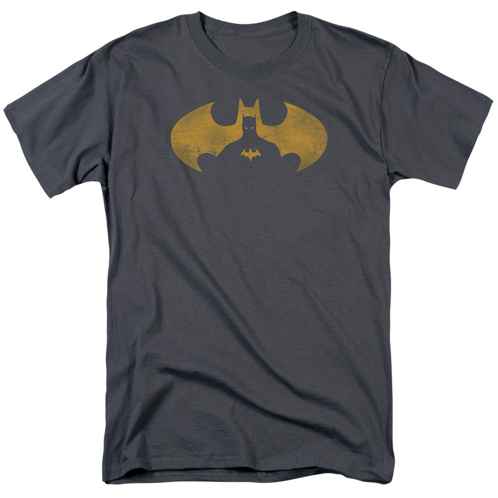 DC Comics - Batman - Bat Symbol Knockout - Adult Unisex T-Shirt - Gray