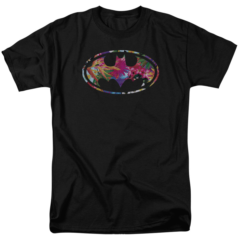 DC Comics - Batman - Hawaiian Shield - Adult Unisex Short Sleeve T-Shirt - Black