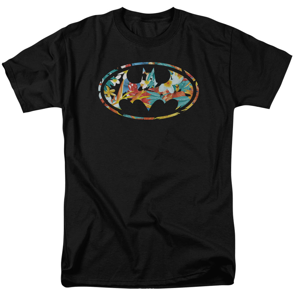 DC Comics - Batman - Hawaiian Bat - Adult Unisex Short Sleeve T-Shirt - Black