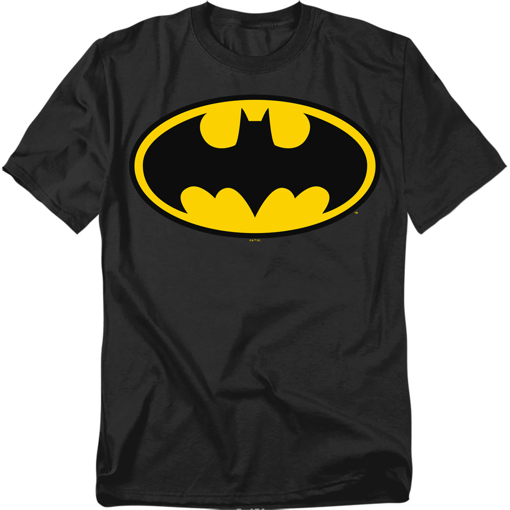 DC Comics - Batman - Classic Logo - Adult Unisex Short Sleeve T-Shirt - Black