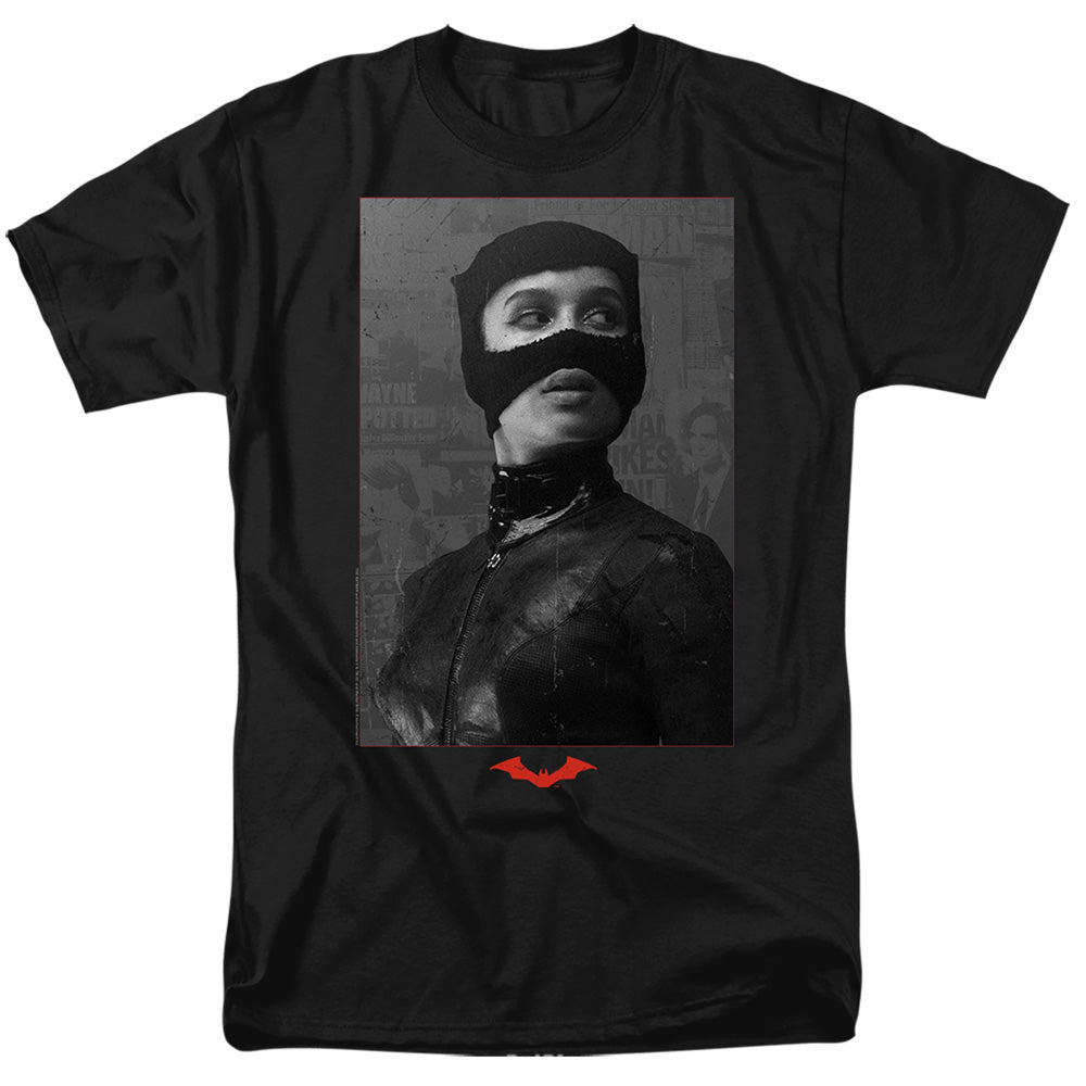 DC Comics - The Batman - Catwoman Worn Portrait - Adult Unisex T-Shirt - Black
