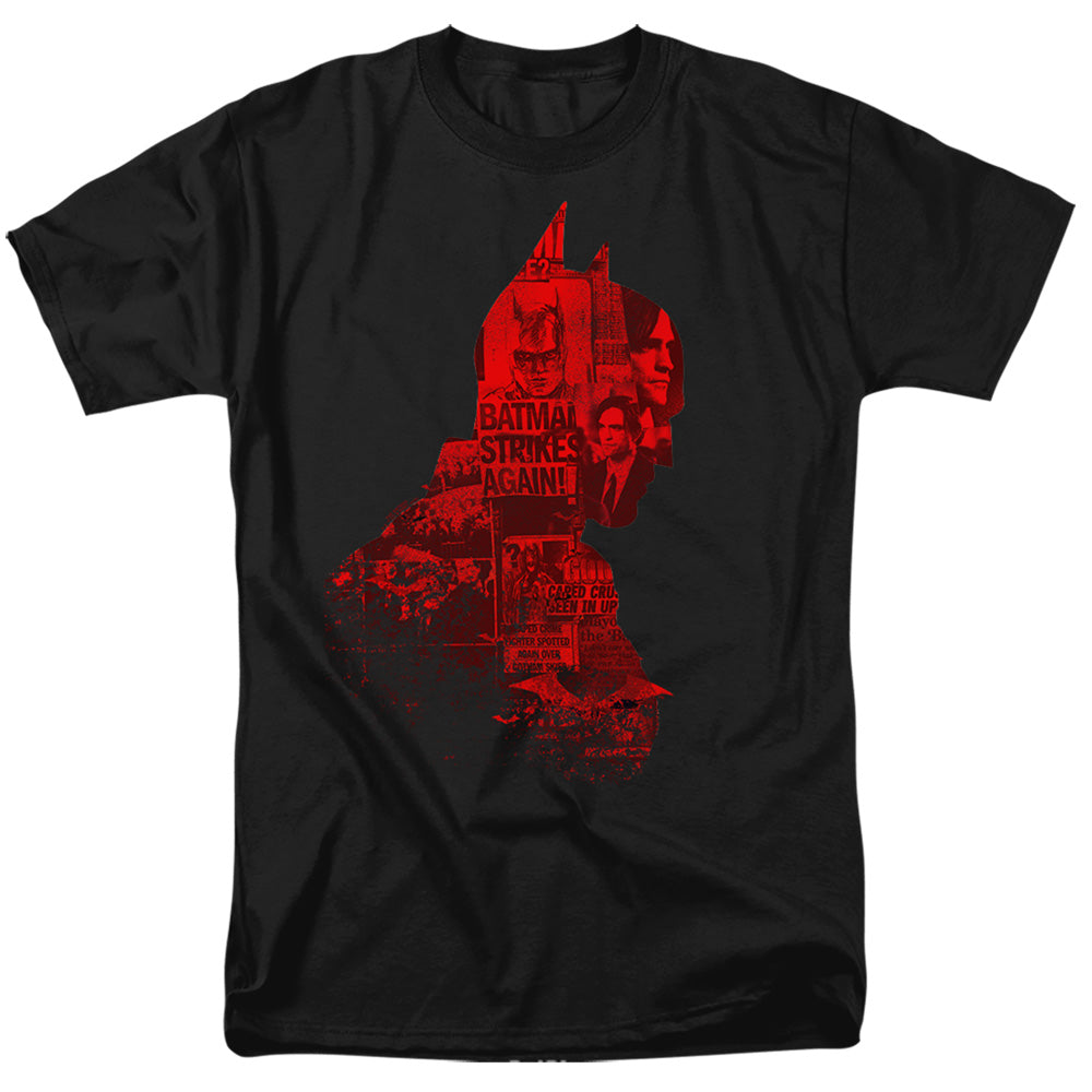 DC Comics - The Batman - News Silhouette - Adult Unisex T-Shirt - Black