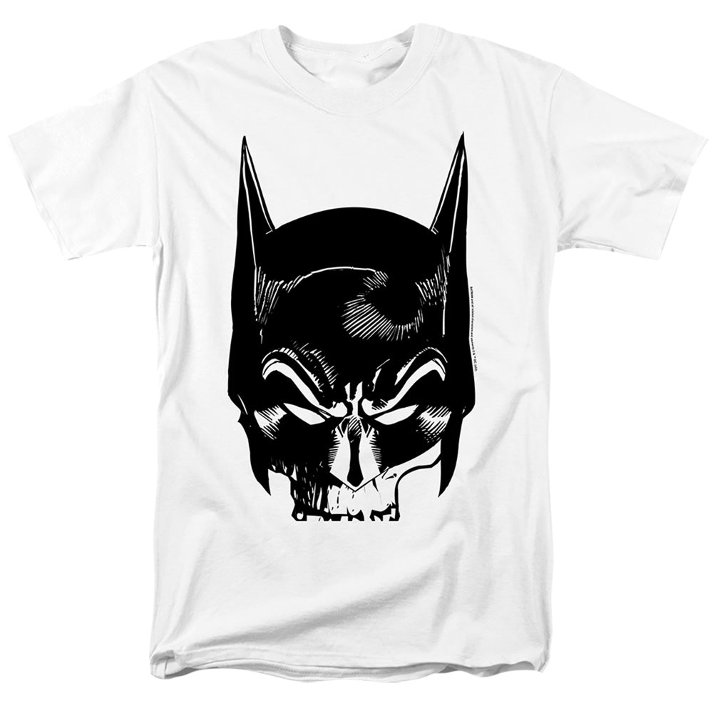 DC Comics - Batman - Skull On White - Adult Unisex Short Sleeve T-Shirt - White