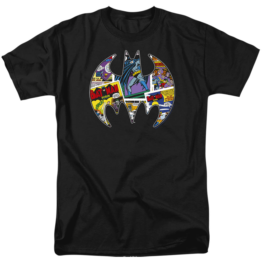 DC Comics - Batman - Comic Bat - Adult Unisex Short Sleeve T-Shirt - Black