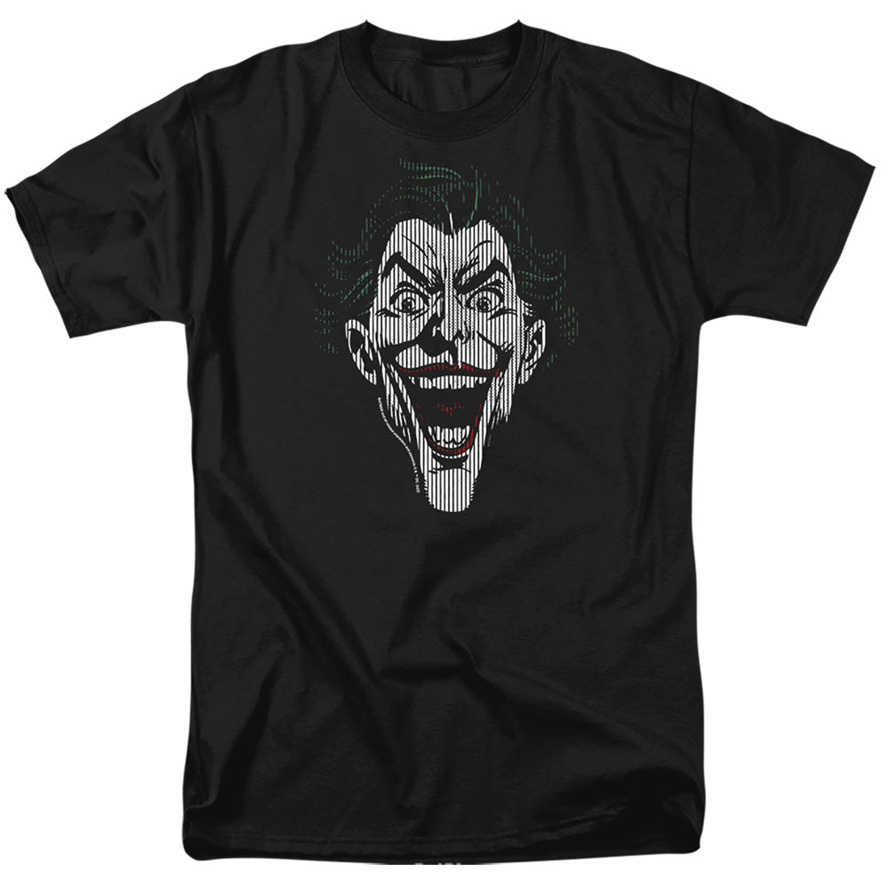 DC Comics - Batman - Joker Lines - Adult Unisex Short Sleeve T-Shirt - Black