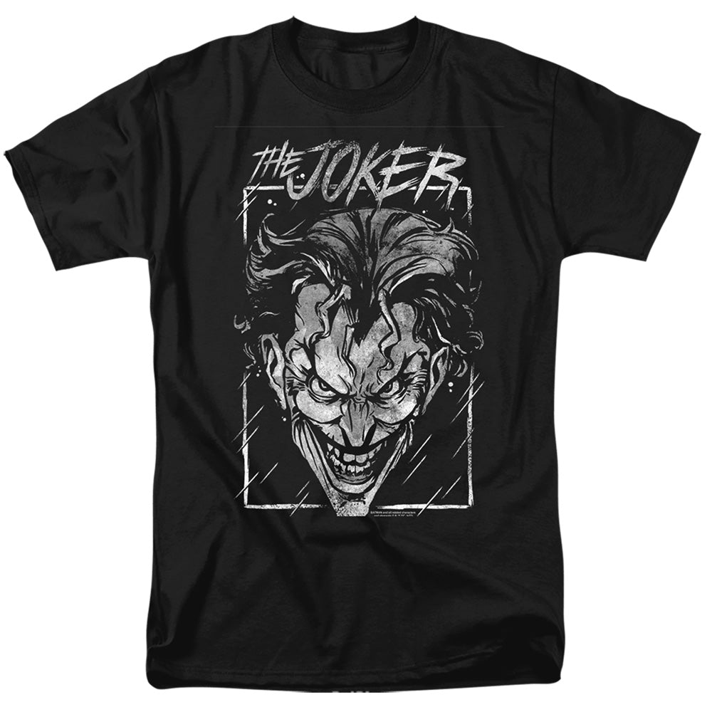 DC Comics - Batman - Joker Storm On Black - Adult Unisex T-Shirt - Black