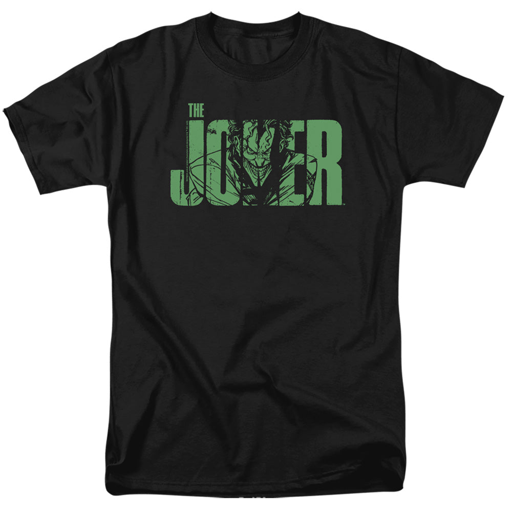 DC Comics - Batman - Joker Text On Black - Adult Unisex T-Shirt - Black