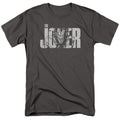 DC Comics - Batman - Joker Text On Gray - Adult Unisex T-Shirt - Gray