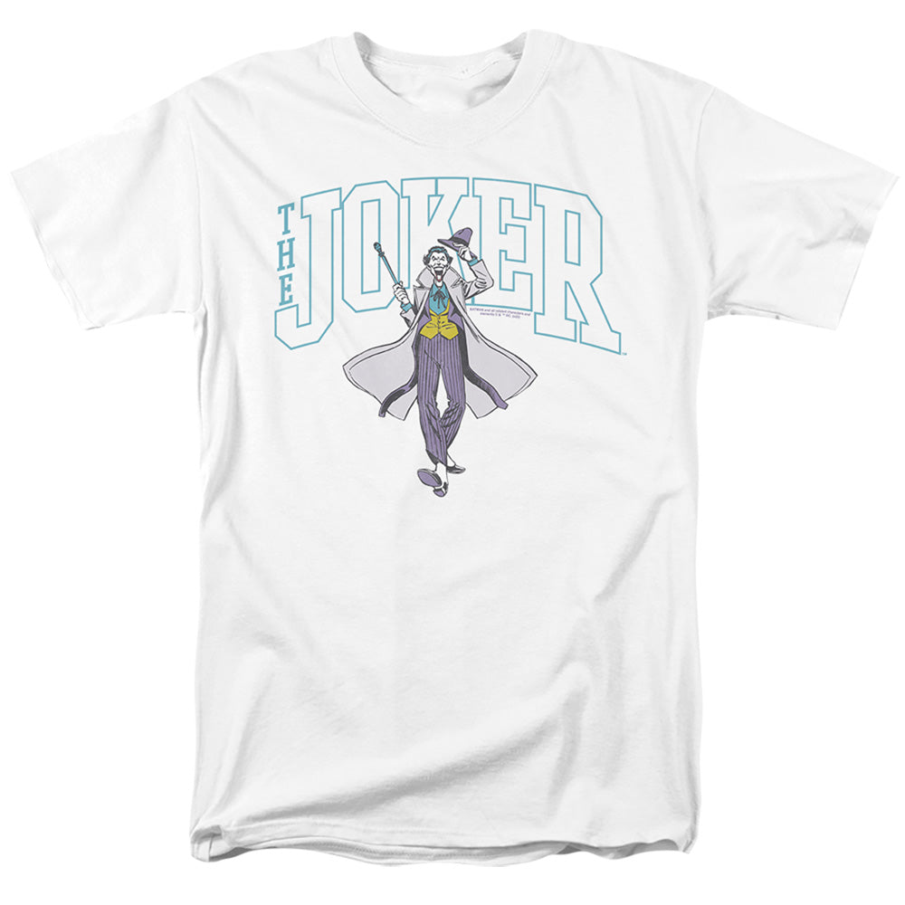 DC Comics - Batman - Joker Varsity On White - Adult Unisex T-Shirt - White