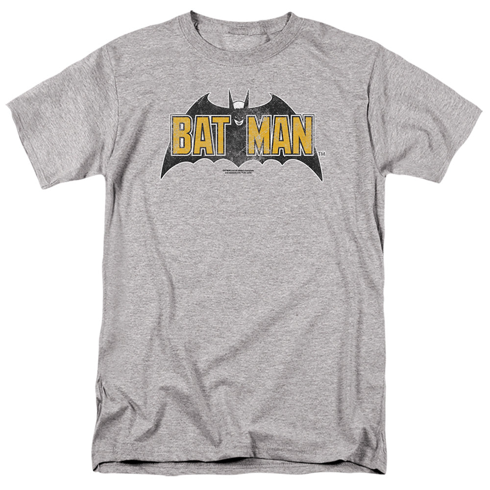 DC Comics - Batman - Vintage Bat Logo On Gray - Adult Unisex T-Shirt - Gray
