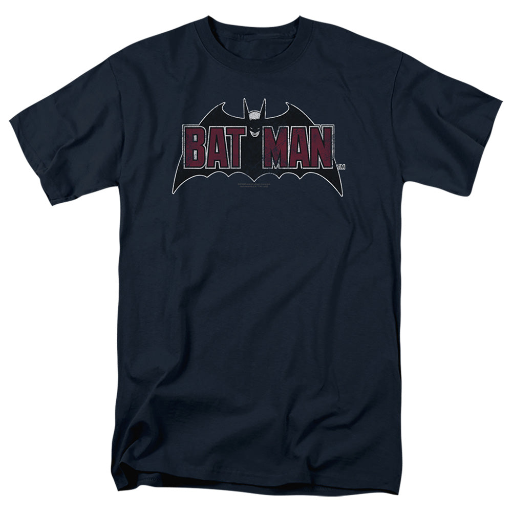 DC Comics - Batman - Vintage Bat Logo On Navy - Adult Unisex T-Shirt - Blue