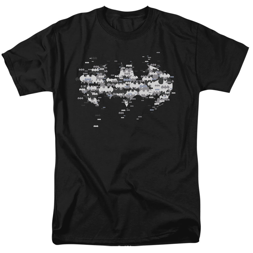 DC Comics - Batman - Multi Bat Logo - Adult Unisex Short Sleeve T-Shirt - Black