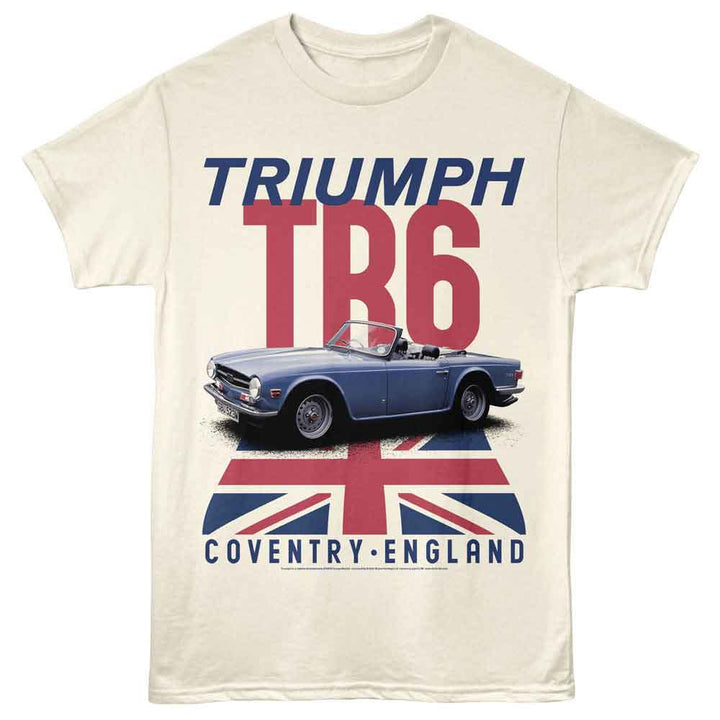 British Motor Heritage - Tr6 - American Classics - Natural Adult Short Sleeve T-Shirt