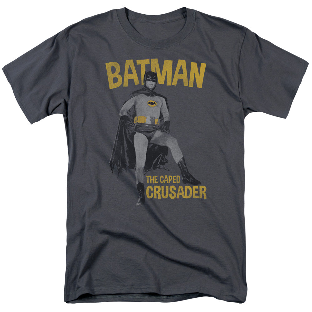DC Comics - Batman Classic TV - Caped Crusader - Adult Unisex T-Shirt - Gray