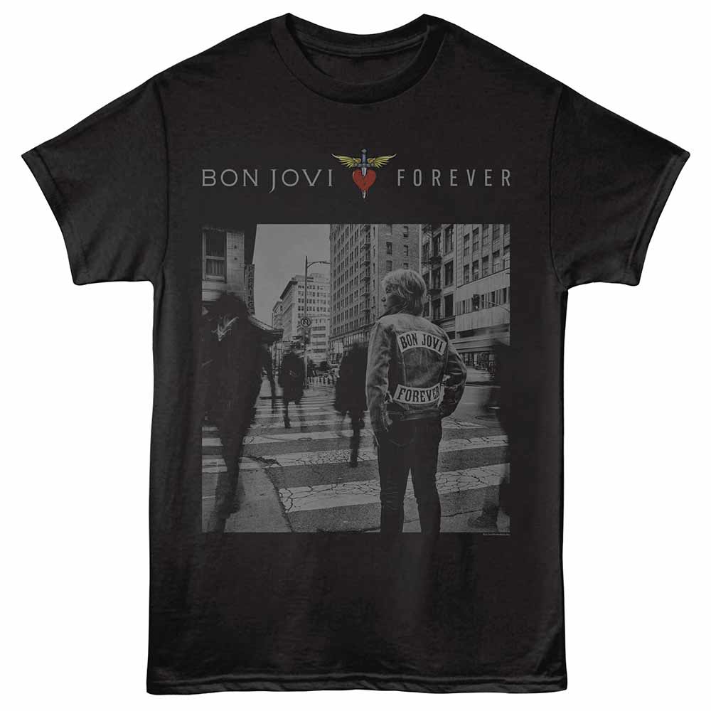 Bon Jovi - Album Cover - Adult Unisex Short Sleeve T-Shirt - Black