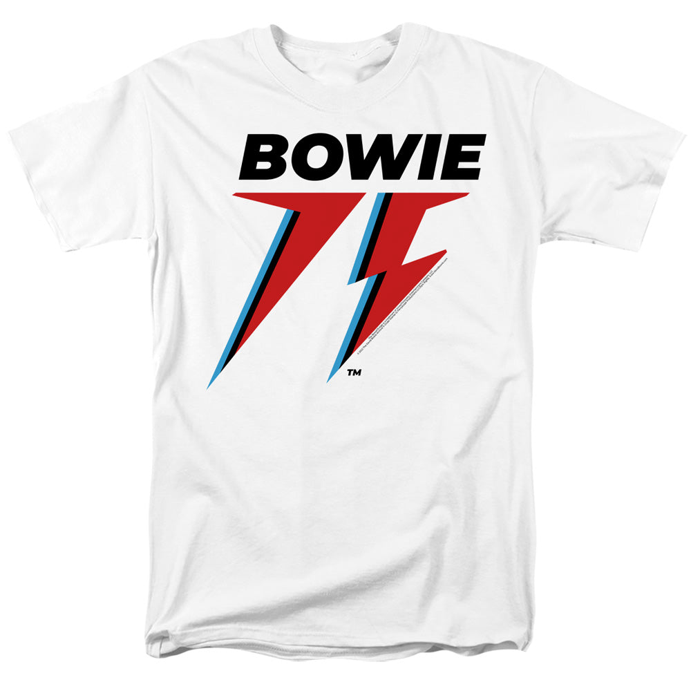 David Bowie - Bowie 75 Logo - Adult Unisex Short Sleeve T-Shirt - White
