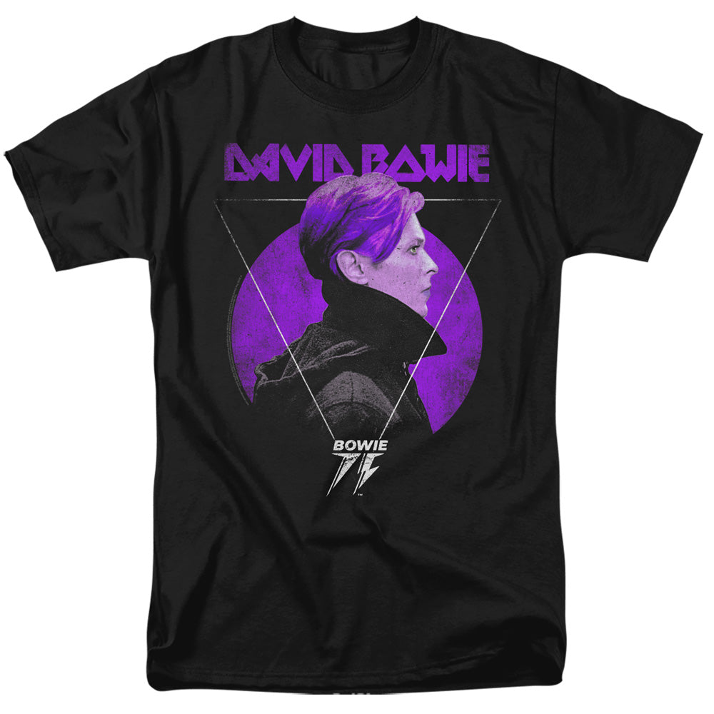 David Bowie - Side Profile 75 Logo - Adult Unisex Short Sleeve T-Shirt - Black