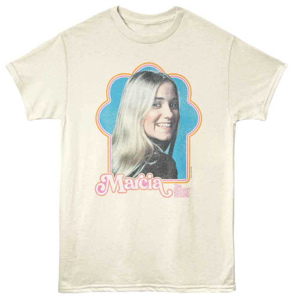 Brady Bunch - Marcia 70S Iron On - American Classics - Natural Adult Short Sleeve T-Shirt