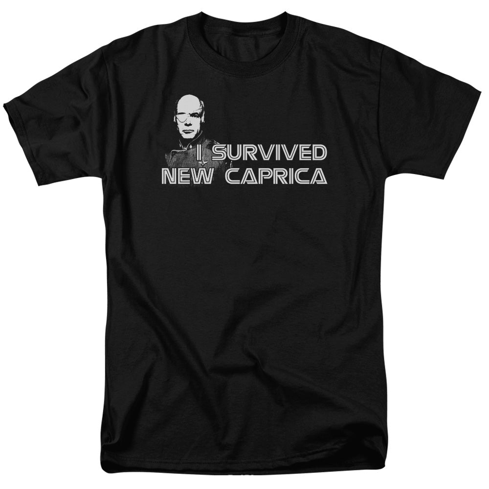 Battlestar Galactica - I Survived New Caprica - Adult Unisex T-Shirt - Black