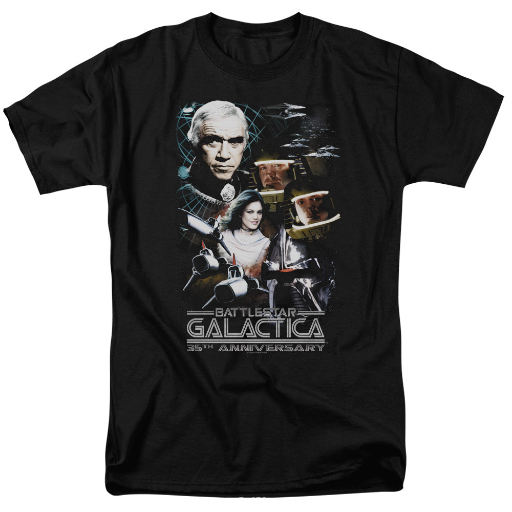 Battlestar Galactica - 35th Anniversary Collage - Adult Unisex T-Shirt - Black