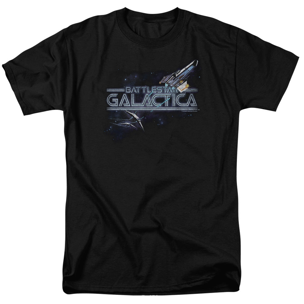 Battlestar Galactica - Cylon Persuit - Adult Unisex Short Sleeve T-Shirt - Black