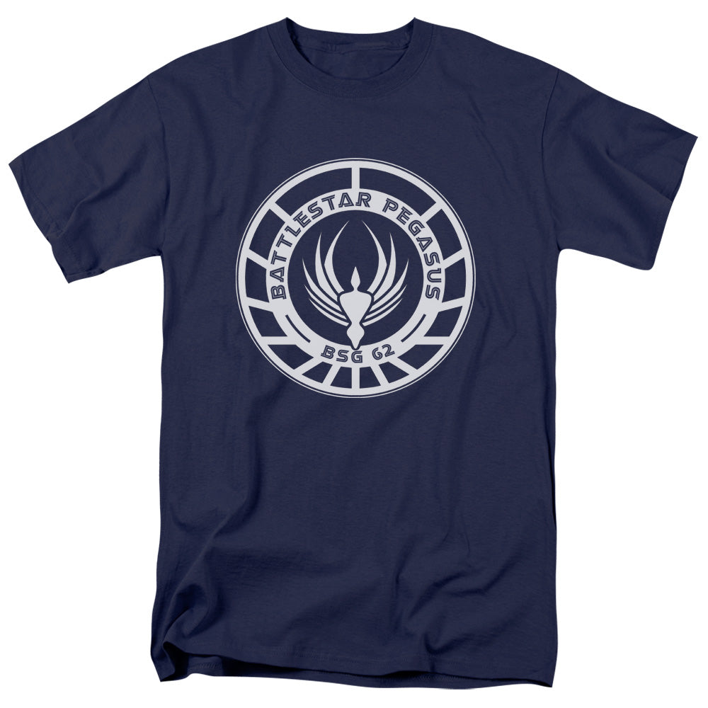 Battlestar Galactica - Pegasus Badge - Adult Unisex Short Sleeve T-Shirt - Blue