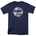 Battlestar Galactica - War Torn Viper Logo - Adult Unisex T-Shirt - Blue
