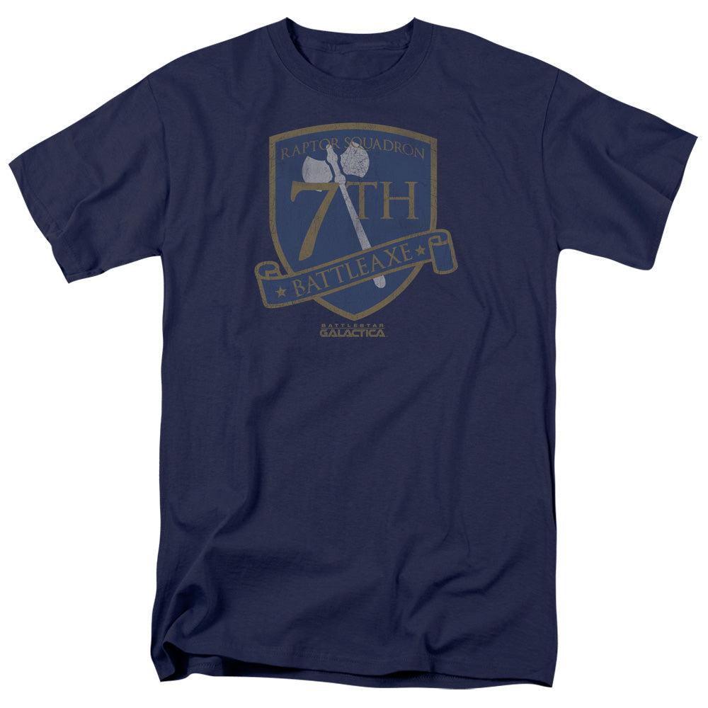 Battlestar Galactica - Battleaxe Badge - Adult Unisex T-Shirt - Blue