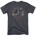 Battlestar Galactica - Badges - Adult Unisex Short Sleeve T-Shirt - Gray