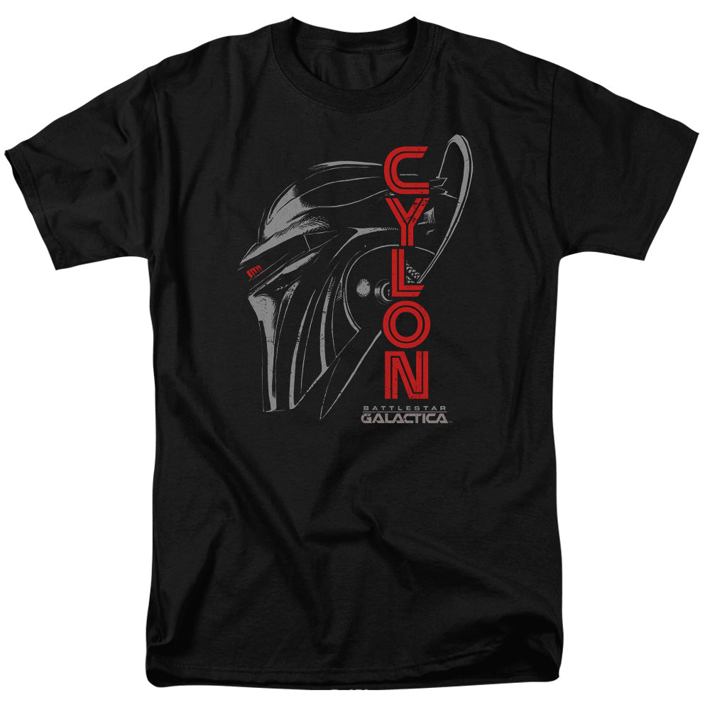 Battlestar Galactica - Cylon Face - Adult Unisex Short Sleeve T-Shirt - Black
