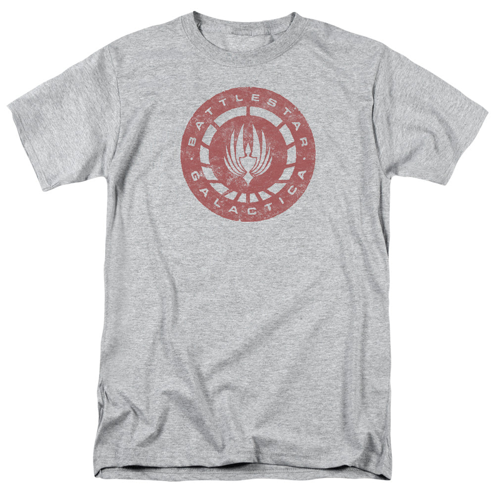 Battlestar Galactica - Eroded Logo - Adult Unisex Short Sleeve T-Shirt - Gray