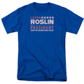 Battlestar Galactica - Roslin For President - Adult Unisex T-Shirt - Blue