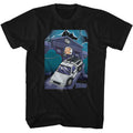 Back To The Future - Cute Cartoon Doc And Clock Tower - American Classics - Solid Black Adult Short Sleeve T-Shirt