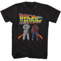 Back To The Future - Doc And Marty - American Classics - Solid Black Adult Short Sleeve T-Shirt