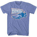 Back To The Future - Logo And Car - Officially Licensed American Classics - Front Print Heather Adult Short Sleeve T-Shirt