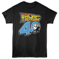 Back To The Future - 40th Anniversary Logo - Front Print Adult Short Sleeve Solid T-Shirt - Black