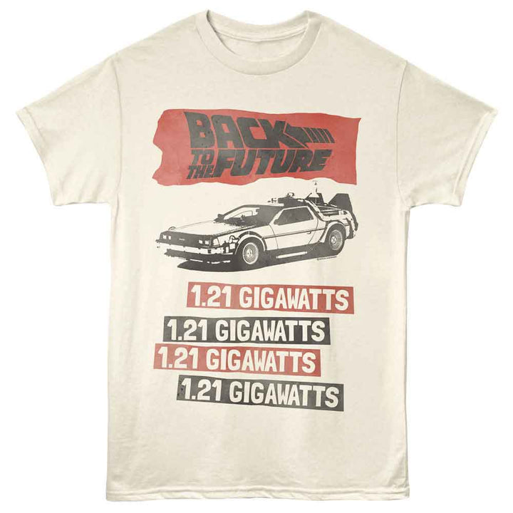Back To The Future - Gigawatts - Licensed Adult Unisex Short Sleeve T-Shirt - Natural